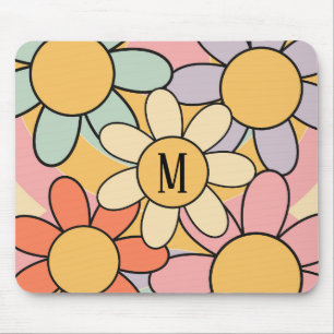 Tapis De Souris Joli style rétro coloré fleurs marguerites