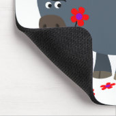 Tapis De Souris Joli taureau de caricature et Mousepad en fleur ro (Coin)