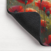 Tapis De Souris Joli terrain de pavot rouge le jour d'été (Coin)