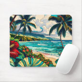Tapis De Souris Joli thème Hawaiian Island (Avec souris)