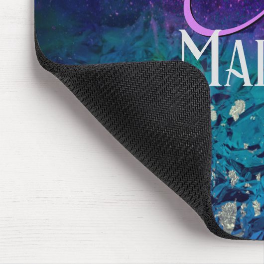 Tapis De Souris Joli violet turquoise ombre parties scintillant mo (Coin)