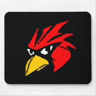 Tapis De Souris Joli visage d'oiseau pixélisé