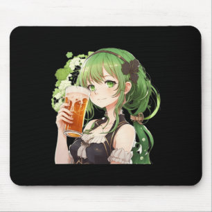Tapis De Souris Jolie Anime Girl Luckier St Patrick's Day Kawaii L