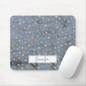 Tapis De Souris Jolie aquarelle étoile dorée lavande (Avec souris)