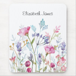 Tapis De Souris Jolie aquarelle Fleurs et baies