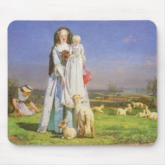 Tapis De Souris Jolie Baa Lambs par Ford Madox Brown (Devant)
