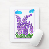 Tapis De Souris Jolie carte d'art à fleurs violettes (Avec souris)