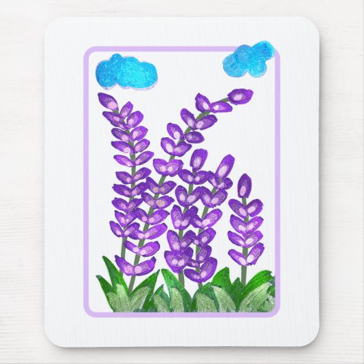 Tapis De Souris Jolie carte d'art à fleurs violettes (Devant)