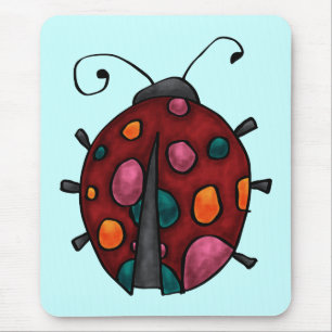 Tapis De Souris Jolie coccinelle de dessin animé