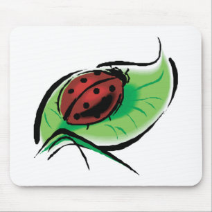 Tapis De Souris jolie coccinelle sur une feuille