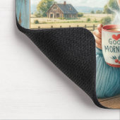 Tapis De Souris Jolie dame âgée buvant du café (Coin)