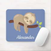 Tapis De Souris Jolie fentes sur arbre Kawaii Illustration d'anima (Avec souris)