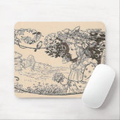Tapis De Souris Jolie fille (Avec souris)