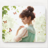 Tapis De Souris Jolie Fille Dans Le Jardin D'Été (Devant)