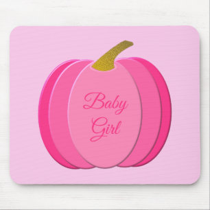 Tapis De Souris Jolie fille rose Citrouille Personnalisé
