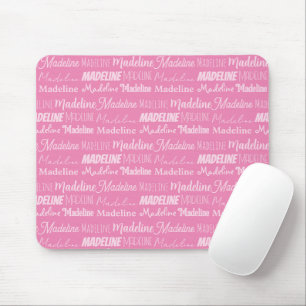 Tapis De Souris Jolie fille rose Nom Police Collage Ado personnali