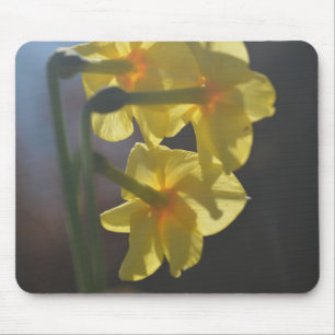 Tapis De Souris Jolie fleur de jonquille jaune de couleur vive
