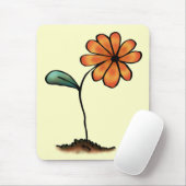 Tapis De Souris Jolie Fleur Orange (Avec souris)
