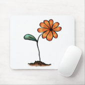 Tapis De Souris Jolie Fleur Orange (Avec souris)