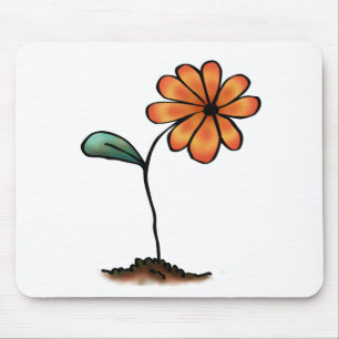 Tapis De Souris Jolie Fleur Orange
