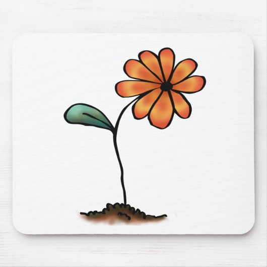 Tapis De Souris Jolie Fleur Orange (Devant)