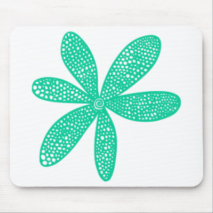 Tapis De Souris Jolie Fleur - Vert mer