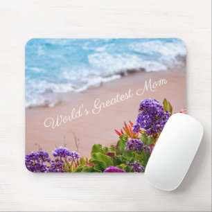 Tapis De Souris Jolie florales océaniques Sandy Beach Fête des mèr
