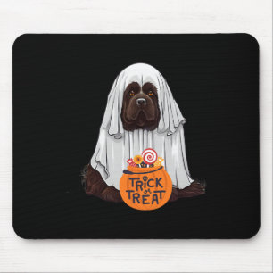 Tapis De Souris Jolie Halloween Brown de chien de Terre-Neuve
