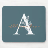 Tapis De Souris Jolie initiale et nom jolie couleur turquoise (Devant)