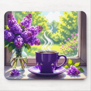 Tapis De Souris Jolie Lilacs et café violets