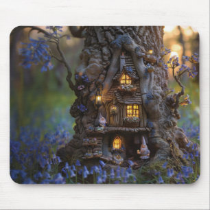 Tapis De Souris Jolie maison gnome dans un arbre