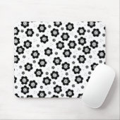 Tapis De Souris Jolie mousepad aux fleurs blanches noires (Avec souris)