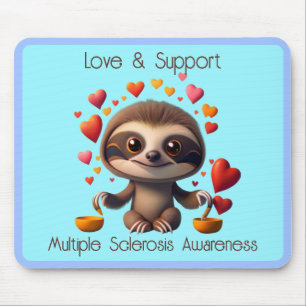 Tapis De Souris Jolie MS Baby Sloth entourée de ♥️ s