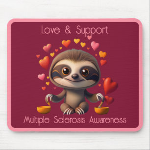 Tapis De Souris Jolie MS Baby Sloth entourée de ♥️ s