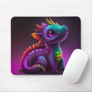 Tapis De Souris Jolie œuvre d'art de lézard dragon violet coloré