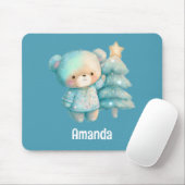 Tapis De Souris Jolie Ours et Noël (Avec souris)