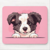 Tapis De Souris Jolie Peeking Frontière Collie Chien (Devant)
