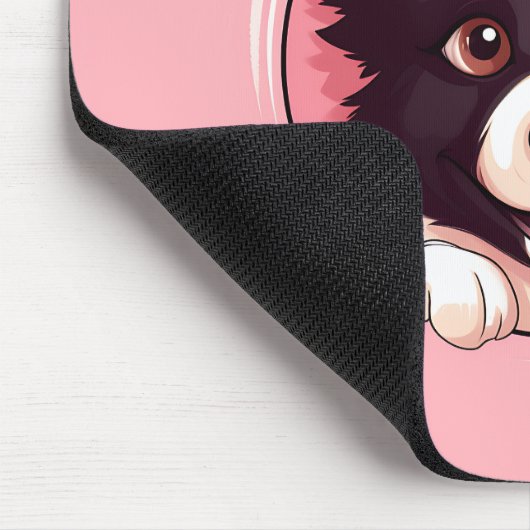 Tapis De Souris Jolie Peeking Frontière Collie Chien (Coin)