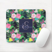 Tapis De Souris Jolie peinture à la main aquarelle design floral (Avec souris)