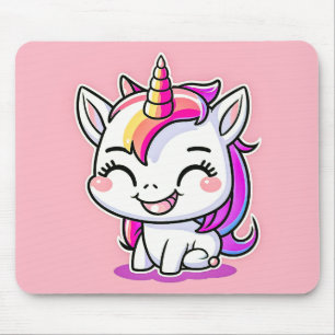 Tapis De Souris Jolie peinture colorée magique Happy Unicorn