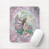 Tapis De Souris Jolie Rose Rose Fairy Imaginaire Art Mousepad (Avec souris)