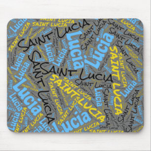 Tapis De Souris Jolie Sainte Lucie Drapeau Couleurs Patriotique