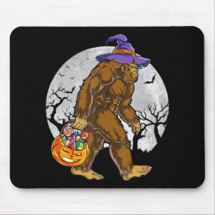 Tapis De Souris Jolie sorcière Bigfoot Citrouille Halloween filles