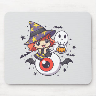 Tapis De Souris Jolie sorcière enfant pour Halloween