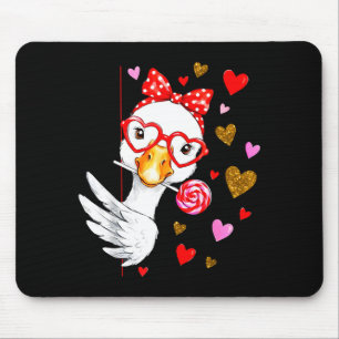 Tapis De Souris Jolie stupide oie coquette noeud Saint-Valentin Ho