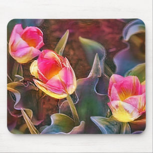 Tapis De Souris Jolie Tulipes Rose Art Souris