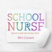 Tapis De Souris Jolie typographie d'infirmière d'école (Avec souris)