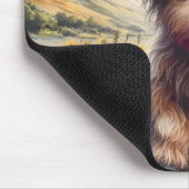 Tapis De Souris Jolie Vache Highland Et Fleurs De Soleil Avec Nom (Coin)