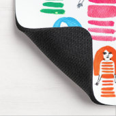 Tapis De Souris Jolies filles à l'aquarelle, art moderne funky (Coin)