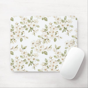 Tapis De Souris Jolies Fleurs Blanches